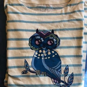 Talbots Cotton long sleeve light blue stripe